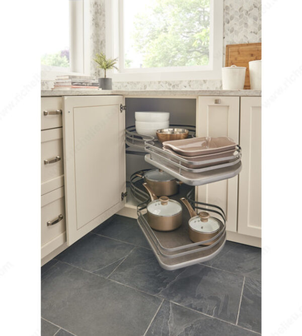 Richelieu Rev-A-Shelf two-Tier Organizer for Orion Gray Blind Corner Cabinet
