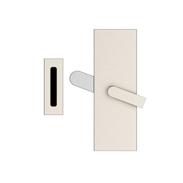 Emtek Modern Rectangular Barn Door Privacy Lock With Strike