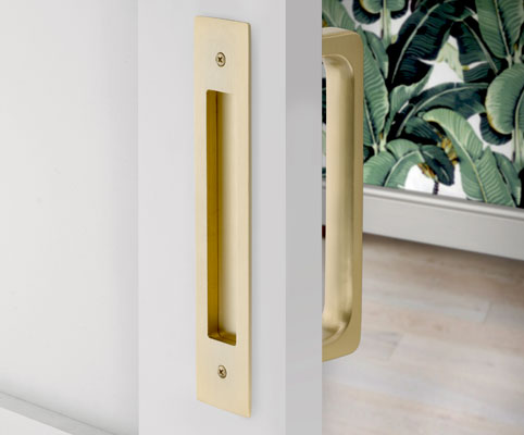 Emtek Modern Rectangular Flush Pull for 8" C-to-C Door Pull