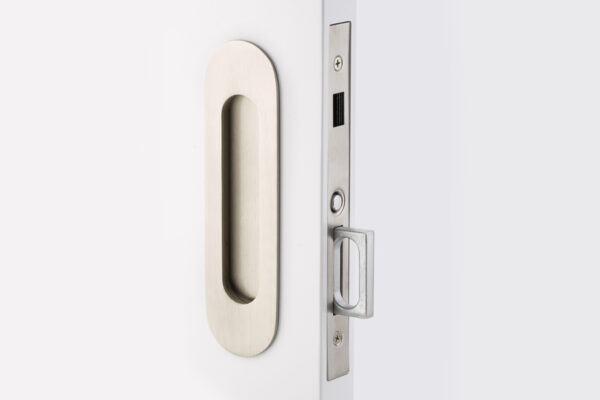 Emtek Narrow Oval Modern Pocket Door Mortise Lock - Image 4
