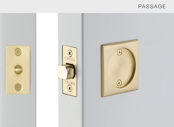 Emtek Square Pocket Door Lock 2 1/2" x 2 1/2"