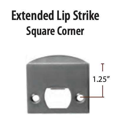 Emtek Extended Lip Strike Plate Square Corner