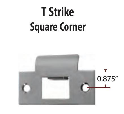 Emtek T Strike Plate Square Corner