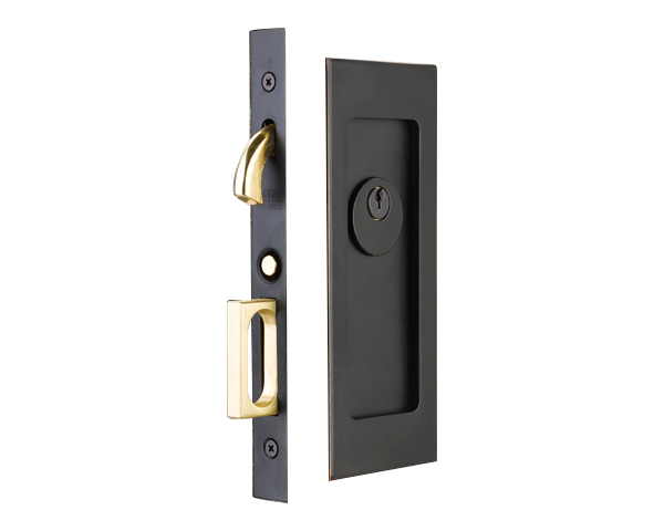 Emtek Modern Rectangular Mortise Pocket Door Lock