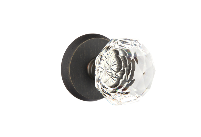 Emtek Diamond Crystal Knob Sandcast Bronze