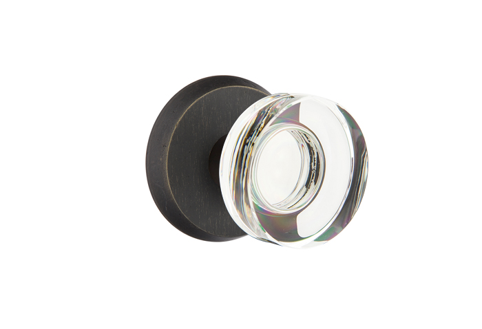 Emtek Modern Disc Knob Crystal Sandcast Bronze