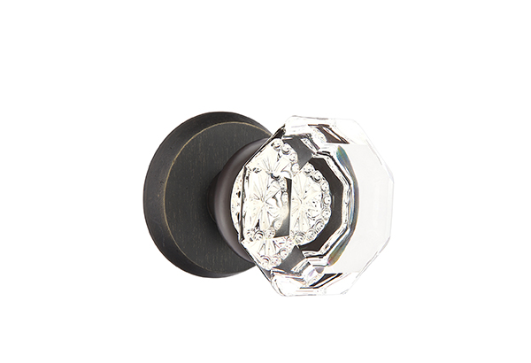 Emtek Old Town Clear Knob Crystal Sandcast Bronze