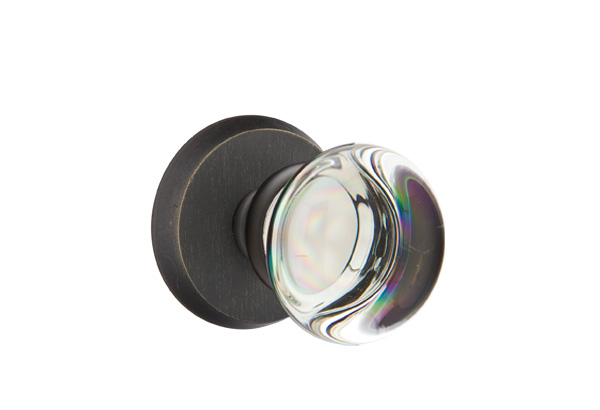 Emtek Crystal Providence Knob Sandcast Bronze
